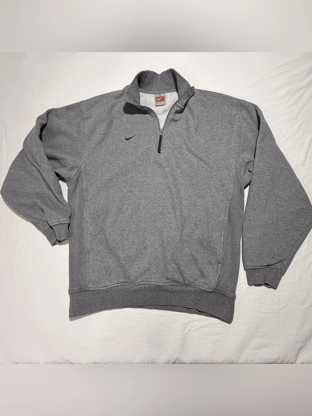 Vintage 90’s Y2K Nike Heather Gray Half-Zip Pullover Sweatshirt